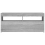 Mueble de TV con luces LED gris Sonoma 90x35x40 cm de vidaXL, Muebles TV - Ref: Foro24-815676, Precio: 64,47 €, Descuento: %