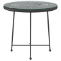 Mesa de comedor de vidrio templado y acero negro 80 cm de vidaXL, Mesas de jardín - Ref: Foro24-319437, Precio: 63,82 €, Desc...