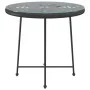 Mesa de comedor de vidrio templado y acero negro 80 cm de vidaXL, Mesas de jardín - Ref: Foro24-319437, Precio: 63,20 €, Desc...