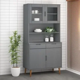 Top sideboard MOLD solid gray pine wood 90x35x100 cm by vidaXL, Sideboards - Ref: Foro24-350551, Price: 170,08 €, Discount: %