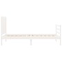 Estructura de cama con cabecero madera maciza blanco