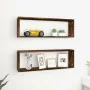 Cubic wall shelf 2 pcs smoked oak wood 80x15x26.5cm by vidaXL, Shelves and shelves - Ref: Foro24-815915, Price: 26,58 €, Disc...