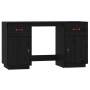 Escritorio con armarios madera maciza pino negro 135x50x75 cm de vidaXL, Escritorios - Ref: Foro24-3107848, Precio: 250,78 €,...