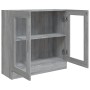 Vitrine aus Sperrholz in Sonoma-Grau, 82,5 x 30,5 x 80 cm von vidaXL, Bücherregale und Regale - Ref: Foro24-815616, Preis: 68...