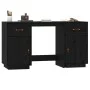Desk with solid black pine wood cabinets 135x50x75 cm by vidaXL, Desks - Ref: Foro24-3107848, Price: 250,82 €, Discount: %