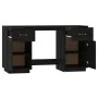 Desk with solid black pine wood cabinets 135x50x75 cm by vidaXL, Desks - Ref: Foro24-3107848, Price: 250,82 €, Discount: %