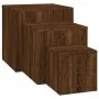 Mesitas auxiliares 3 piezas madera contrachapada marrón roble de vidaXL, Mesas auxiliares - Ref: Foro24-815989, Precio: 69,09...