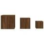 Mesitas auxiliares 3 piezas madera contrachapada marrón roble de vidaXL, Mesas auxiliares - Ref: Foro24-815989, Precio: 69,09...