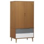 Armario MOLDE madera maciza de pino marrón 90x55x175 cm de vidaXL, Armarios roperos - Ref: Foro24-350522, Precio: 319,13 €, D...