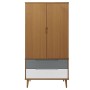 Armario MOLDE madera maciza de pino marrón 90x55x175 cm de vidaXL, Armarios roperos - Ref: Foro24-350522, Precio: 319,13 €, D...