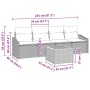 Conjunto de sofá de jardín con cojín 5 pcs Gris Poliratán