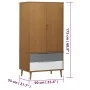 MOLDE Schrank aus massivem Kiefernholz braun 90x55x175 cm von vidaXL, Kleiderschränke - Ref: Foro24-350522, Preis: 314,24 €, ...