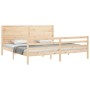 Estructura de cama con cabecero madera maciza 200x200 cm