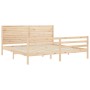 Estructura de cama con cabecero madera maciza 200x200 cm