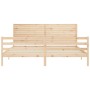 Estructura de cama con cabecero madera maciza 200x200 cm