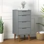 Bedside table MOLDE made of solid gray pine wood 40x35x82 cm by vidaXL, Drawers - Ref: Foro24-350503, Price: 134,59 €, Discou...