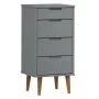 Bedside table MOLDE made of solid gray pine wood 40x35x82 cm by vidaXL, Drawers - Ref: Foro24-350503, Price: 134,59 €, Discou...