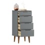 Bedside table MOLDE made of solid gray pine wood 40x35x82 cm by vidaXL, Drawers - Ref: Foro24-350503, Price: 137,38 €, Discou...
