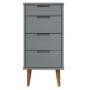 Bedside table MOLDE made of solid gray pine wood 40x35x82 cm by vidaXL, Drawers - Ref: Foro24-350503, Price: 137,38 €, Discou...