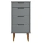 Bedside table MOLDE made of solid gray pine wood 40x35x82 cm by vidaXL, Drawers - Ref: Foro24-350503, Price: 134,59 €, Discou...