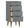 Bedside table MOLDE made of solid gray pine wood 40x35x82 cm by vidaXL, Drawers - Ref: Foro24-350503, Price: 137,38 €, Discou...