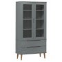 MOLD display cabinet solid gray pine wood 90x35x175 cm by vidaXL, Bookcases and shelves - Ref: Foro24-350545, Price: 320,15 €...