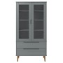 MOLD Vitrine aus massivem grauem Kiefernholz 90x35x175 cm von vidaXL, Bücherregale und Regale - Ref: Foro24-350545, Preis: 32...