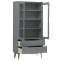 MOLD display cabinet solid gray pine wood 90x35x175 cm by vidaXL, Bookcases and shelves - Ref: Foro24-350545, Price: 320,15 €...