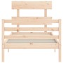 Estructura de cama individual con cabecero madera maciza