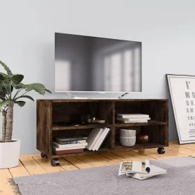 TV cabinet with wheels smoke oak plywood 90x35x35cm by vidaXL, TV Furniture - Ref: Foro24-815258, Price: 61,52 €, Discount: %