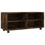 TV-Schrank mit Rollen aus Raucheichensperrholz, 90 x 35 x 35 cm von vidaXL, TV-Möbel - Ref: Foro24-815258, Preis: 62,57 €, Ra...