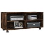 TV-Schrank mit Rollen aus Raucheichensperrholz, 90 x 35 x 35 cm von vidaXL, TV-Möbel - Ref: Foro24-815258, Preis: 62,57 €, Ra...