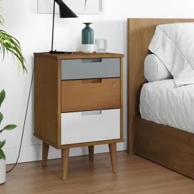 Mesita de noche MOLDE madera maciza de pino marrón 40x35x65 cm de vidaXL, Mesitas de noche - Ref: Foro24-350498, Precio: 84,9...