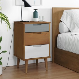 MOLDE Nachttisch aus massivem braunem Kiefernholz 40x35x65 cm von vidaXL, Nachttische - Ref: Foro24-350498, Preis: 90,93 €, R...