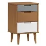 Mesita de noche MOLDE madera maciza de pino marrón 40x35x65 cm de vidaXL, Mesitas de noche - Ref: Foro24-350498, Precio: 84,9...