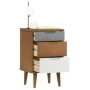 Mesita de noche MOLDE madera maciza de pino marrón 40x35x65 cm de vidaXL, Mesitas de noche - Ref: Foro24-350498, Precio: 84,9...