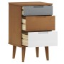 Mesita de noche MOLDE madera maciza de pino marrón 40x35x65 cm de vidaXL, Mesitas de noche - Ref: Foro24-350498, Precio: 92,49 €