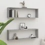 Cube wall shelf 2 pcs Sonoma gray plywood 100x15x30 cm by vidaXL, Shelves and shelves - Ref: Foro24-815909, Price: 30,17 €, D...