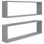 Cube wall shelf 2 pcs Sonoma gray plywood 100x15x30 cm by vidaXL, Shelves and shelves - Ref: Foro24-815909, Price: 30,17 €, D...