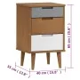Mesita de noche MOLDE madera maciza de pino marrón 40x35x65 cm de vidaXL, Mesitas de noche - Ref: Foro24-350498, Precio: 84,9...