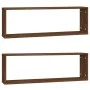 Kubisches Wandregal, 2 Stück, braunes Eichenholz, 80 x 15 x 26,5 cm von vidaXL, Regale und Regale - Ref: Foro24-815921, Preis...
