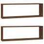 Kubisches Wandregal, 2 Stück, braunes Eichenholz, 80 x 15 x 26,5 cm von vidaXL, Regale und Regale - Ref: Foro24-815921, Preis...