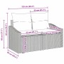 Conjunto de sofá de jardín con cojín 5 pcs Beige Poliratán