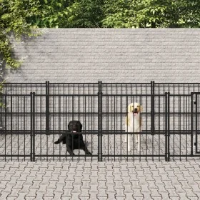 Perrera de exterior de acero 7,51 m² by vidaXL, Dog kennels and fences - Ref: Foro24-3124600, Price: 395,74 €, Discount: %