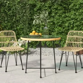 Tempered glass and steel dining table Ø80 cm by vidaXL, Garden tables - Ref: Foro24-319436, Price: 90,30 €, Discount: %