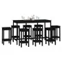 Set de bar 9 piezas madera maciza de pino negro de vidaXL, muebles para cocinas y comedores - Ref: Foro24-3124721, Precio: 55...