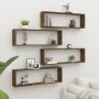 Estante cúbico de pared 4 uds madera roble ahumado 100x15x30cm de vidaXL, Estantes y estanterías - Ref: Foro24-815907, Precio...