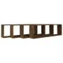 Kubisches Wandregal, 4 Stück, geräuchertes Eichenholz, 100 x 15 x 30 cm von vidaXL, Regale und Regale - Ref: Foro24-815907, P...