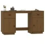 Escritorio armarios madera maciza pino marrón miel 135x50x75cm de vidaXL, Escritorios - Ref: Foro24-3107847, Precio: 226,67 €...