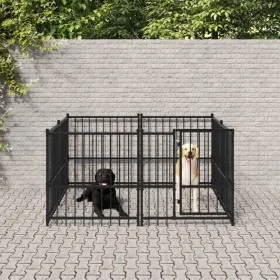Steel outdoor kennel 3.75 m² by vidaXL, Dog kennels and fences - Ref: Foro24-3124598, Price: 258,42 €, Discount: %